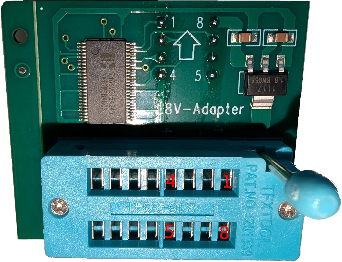 Labelled pins on 1.8 V level shifter